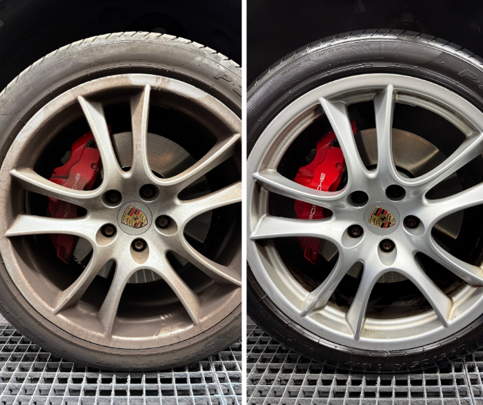 Notre nettoyant jantes ultra puissant,élimine efficacement la saleté tenace, les résidus de frein et les traces de route pour des jantes éclatantes de propreté.